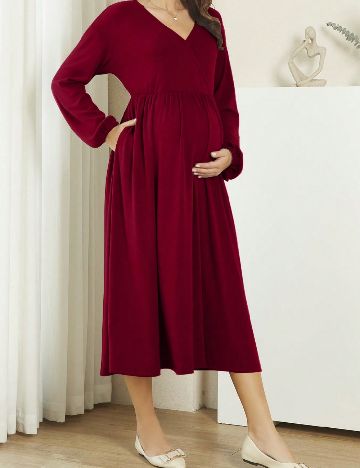 Rochie medie SHEIN Maternity, rosu