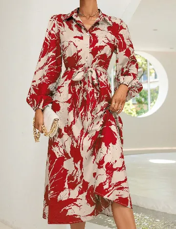 Rochie medie SHEIN, rosu/crem Rosu