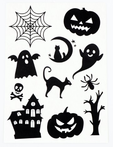 Set stickere autocolante Halloween W&O Products, negru