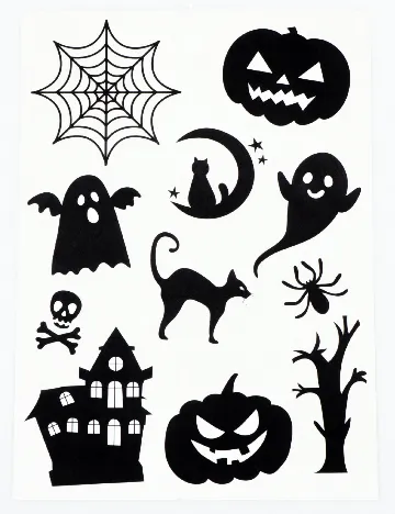 Set stickere autocolante Halloween W&O Products, negru Negru