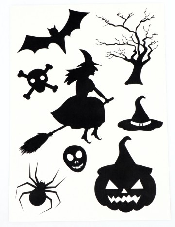 Set stickere autocolante Halloween W&O Products, negru