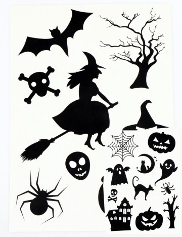 Set stickere autocolante Halloween W&O Products, negru