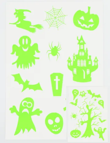 Set stickere autocolante Halloween W&O Products, verde neon Verde