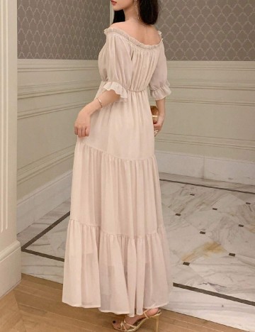 Rochie lunga Dazy, crem