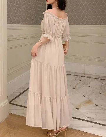 Rochie lunga Dazy, crem Crem