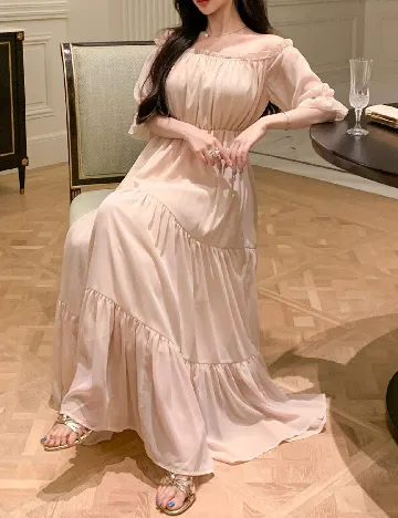 Rochie lunga Dazy, crem Crem