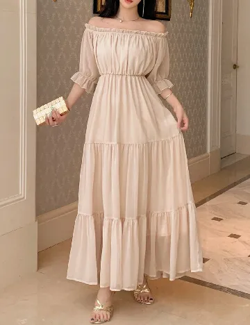 Rochie lunga Dazy, crem Crem