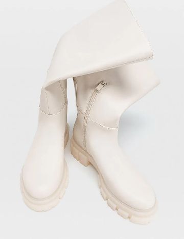 Cizme Stradivarius, ecru