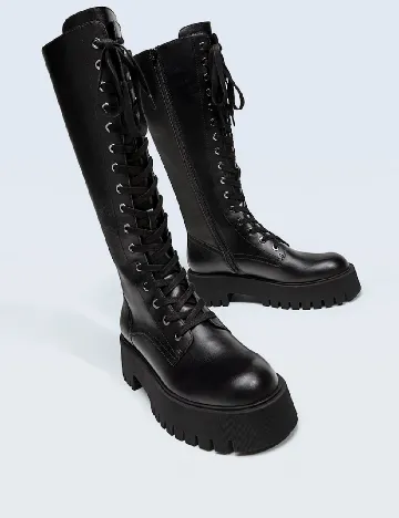 Cizme Stradivarius, negru Negru
