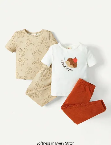 Set compleuri 2 bucati Shein Kids, alb/maro Maro