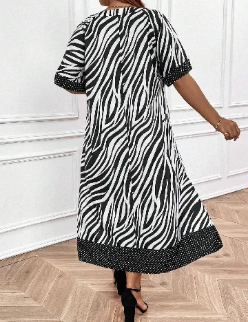 Rochie medie SHEIN CURVE, alb/negru Negru