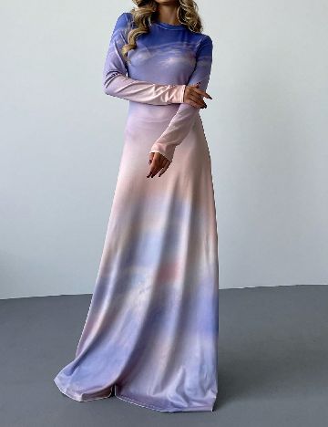 Rochie lunga SHEIN, crem/mov