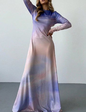 Rochie lunga SHEIN, crem/mov