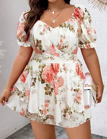 Rochie scurta SHEIN CURVE, floral print Floral print