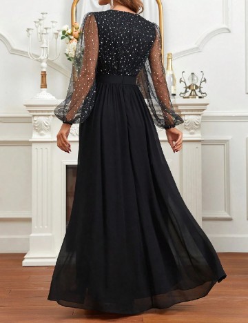 Rochie lunga SHEIN, negru/argintiu