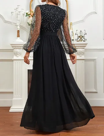 Rochie lunga SHEIN, negru/argintiu Negru