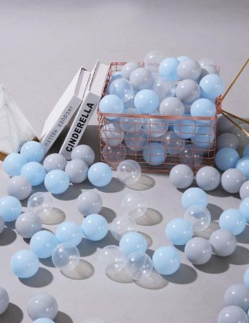 Set 100 bile plastic  PlayMaty, albastru/gri