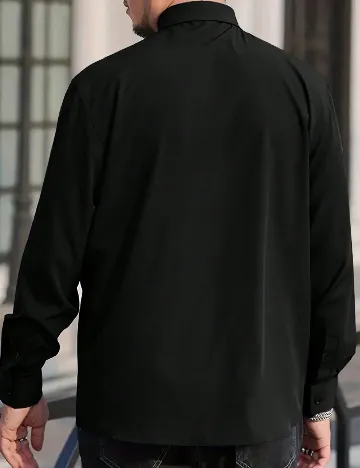 Camasa SHEIN Plus Size Men, negru Negru