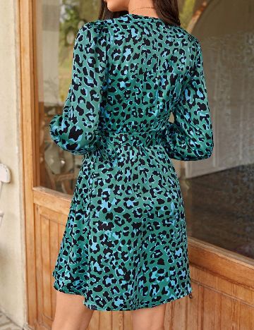 Rochie scurta SHEIN, verde/negru