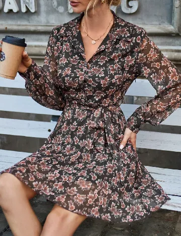 Rochie scurta SHEIN, maro Maro