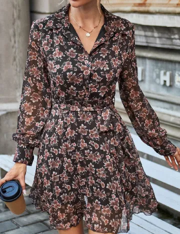 Rochie scurta SHEIN, maro Maro
