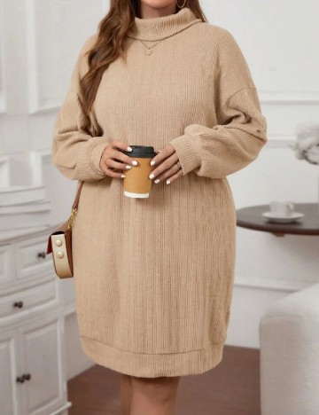 Rochie scurta SHEIN CURVE, maro deschis