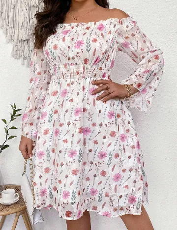 Rochie scurta SHEIN CURVE, floral print Floral print