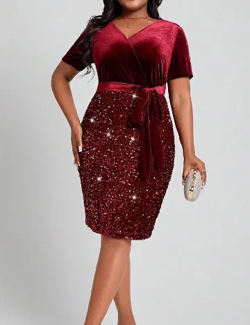 Rochie scurta SHEIN CURVE, rosu Rosu