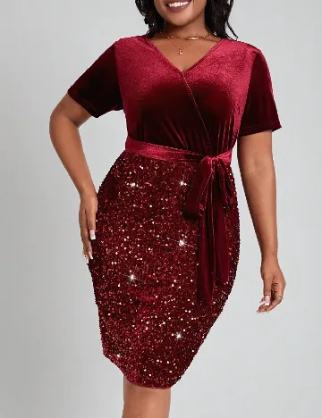 Rochie scurta SHEIN CURVE, rosu Rosu