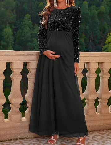 Rochie lunga SHEIN Maternity, negru Negru