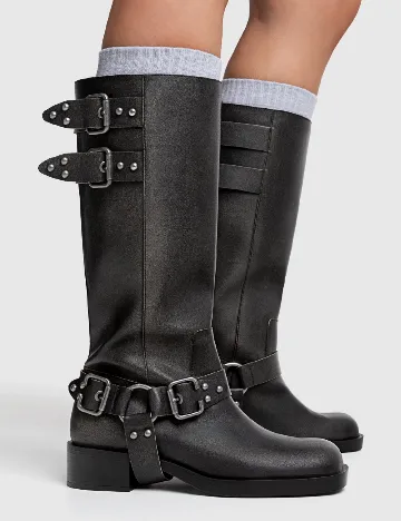 Cizme Stradivarius, negru Negru