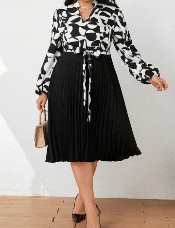 Rochie scurta SHEIN CURVE, negru/alb