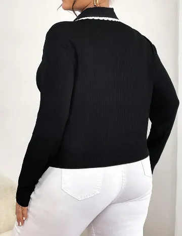 Bluza SHEIN CURVE, negru/alb Negru