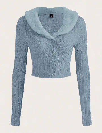 Cardigan SHEIN CURVE, albastru Albastru