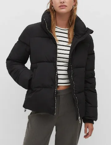 Geaca Stradivarius, negru Negru
