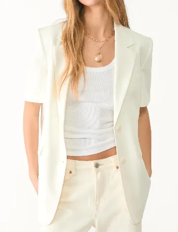 Sacou Stradivarius, alb Alb