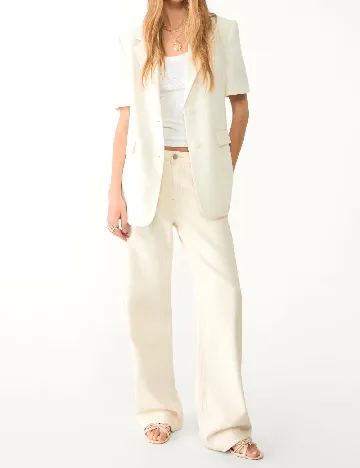 Sacou Stradivarius, alb Alb