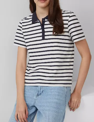 Tricou s.Oliver, alb/bleumarin Alb