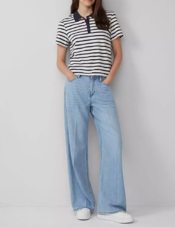 Tricou s.Oliver, alb/bleumarin