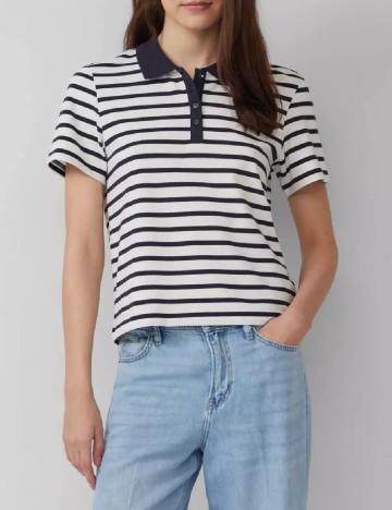 Tricou s.Oliver, alb/bleumarin