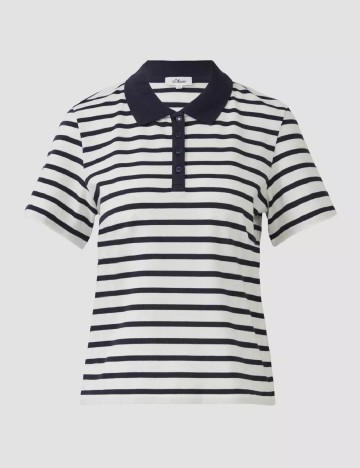 Tricou s.Oliver, alb/bleumarin