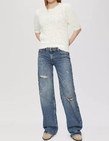 Bluza Q/S, alb Alb