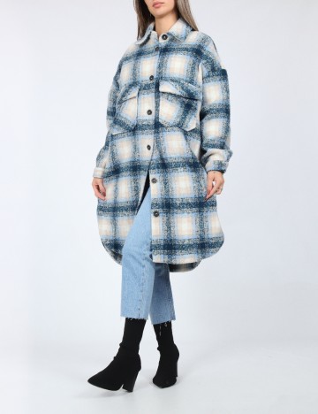 Jacheta Only, albastru/crem