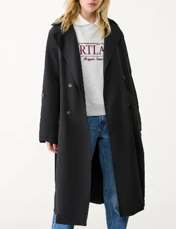 Trench Stradivarius, negru Negru