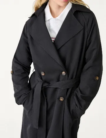 Trench Stradivarius, negru Negru