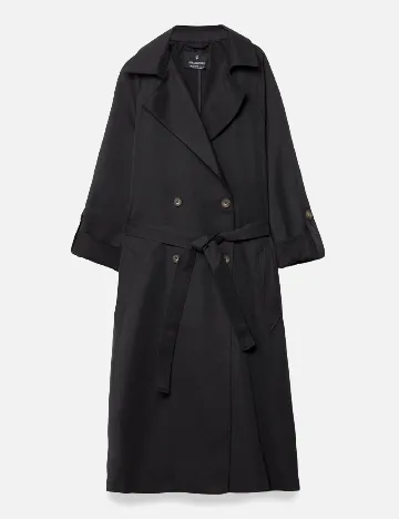 Trench Stradivarius, negru Negru