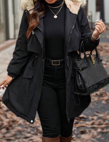 Geaca SHEIN CURVE, negru