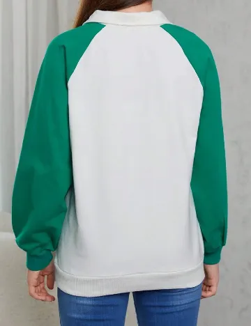 Bluza Shein Kids, alb/verde Alb