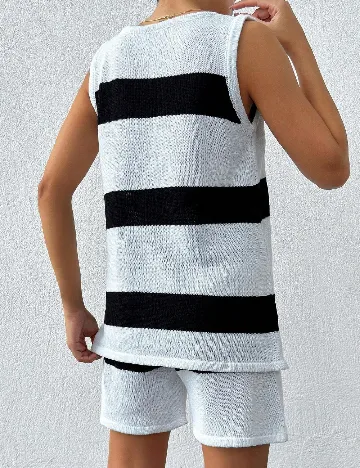 Compleu SHEIN, alb/negru Alb