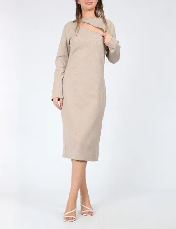 Rochie medie Cervus, crem Crem